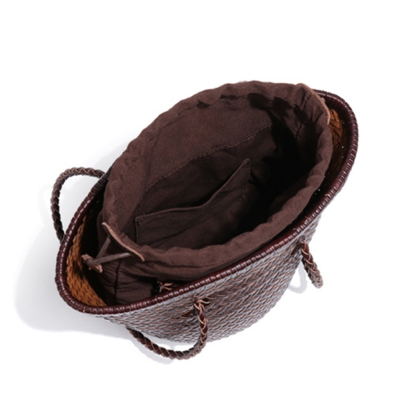 Nwt Real Leather Woven Bag - Picture 3 of 11